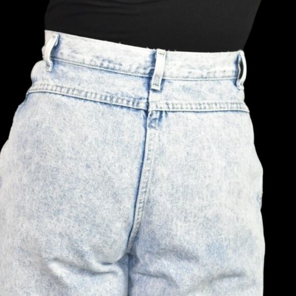 Vintage Stonewashed Jeans Blue Light Wash Denim Yoked Pleated Bareback Size 6 - Picture 9 of 16